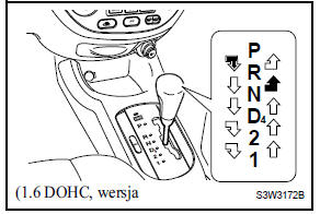 Zmiana położenia dźwigni zmiany biegów