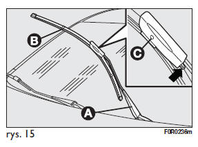Wymiana piór wycieraczek szyby przedniej rys. 15